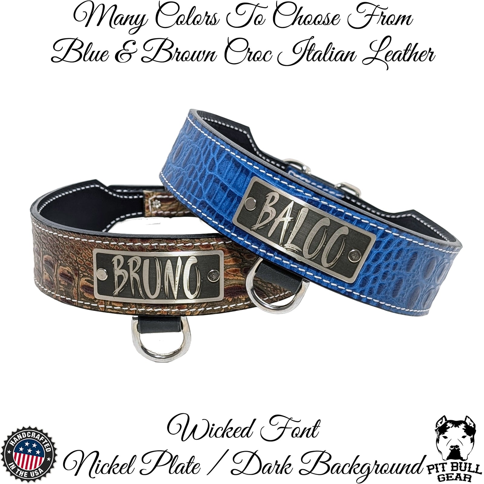 TW42 - Collar con placa de identificación de cuero cónico de 2"