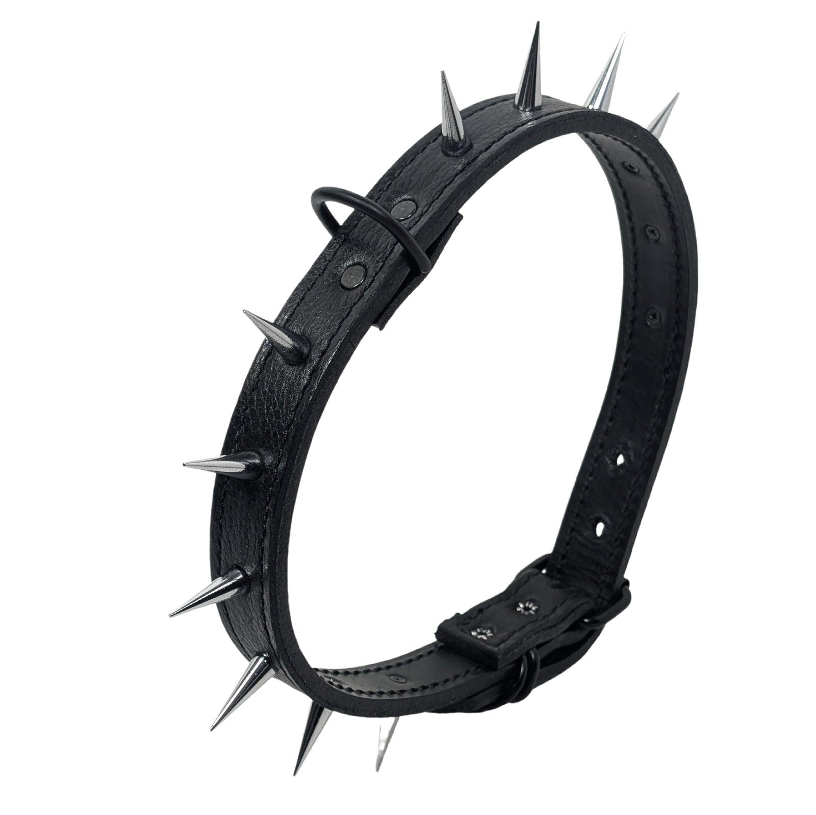 U4 - 1" Wide Spiked Leather Dog Collar