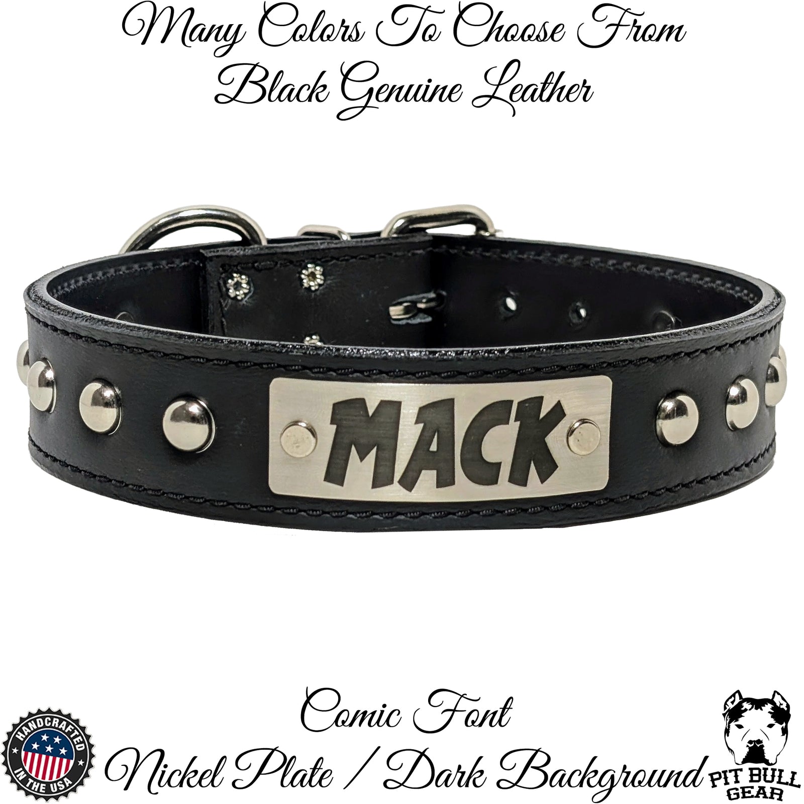 V10 - Coleira de couro de 1,5" com pedras preciosas