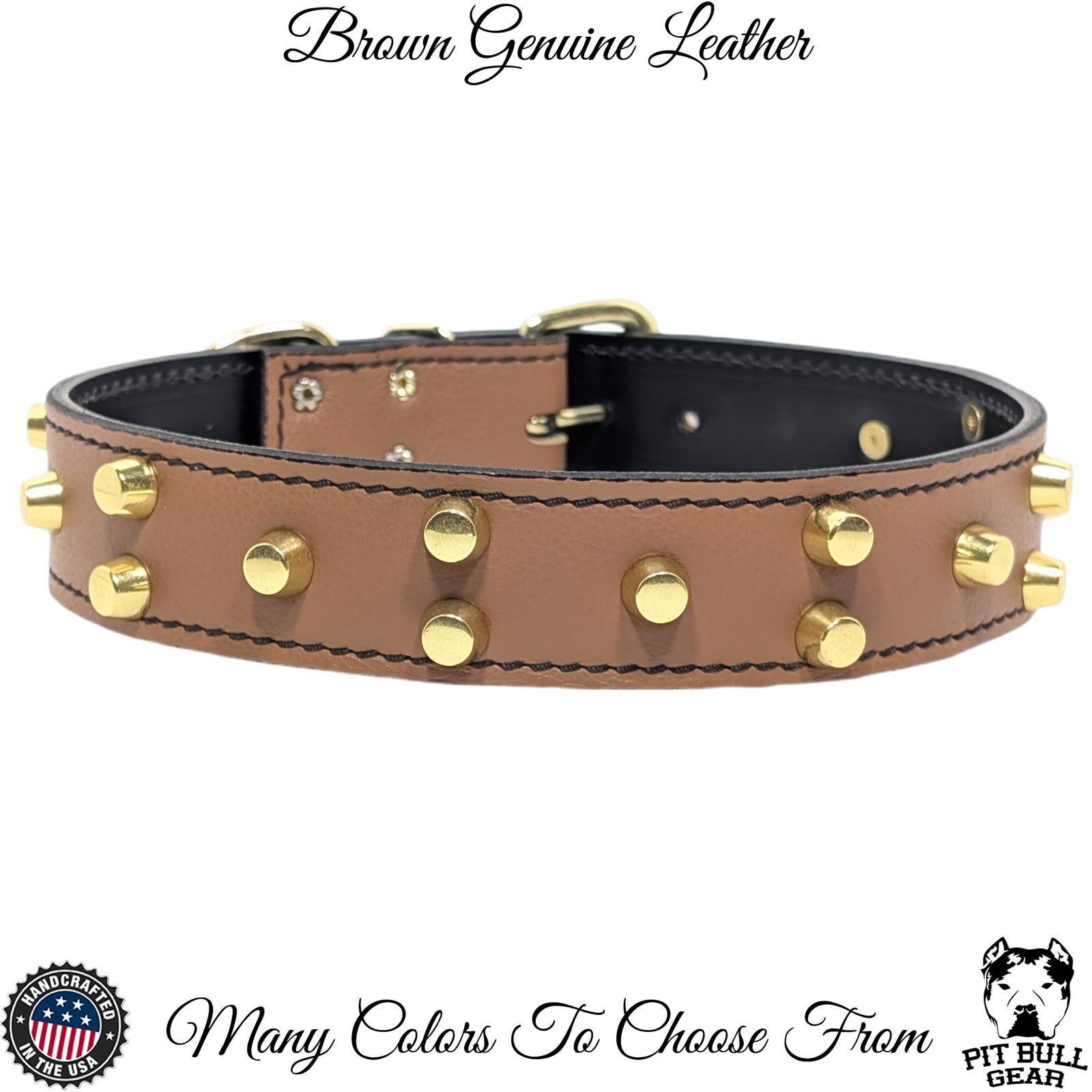V1 - 1 1/2" colar de couro cravejado