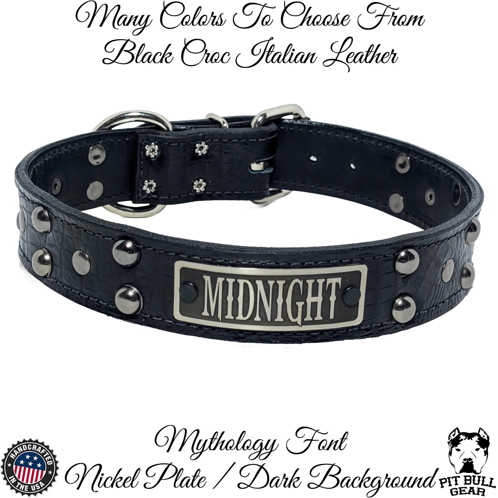 V31 - Coleira para cachorro de couro pontiagudo de 1 1/2"