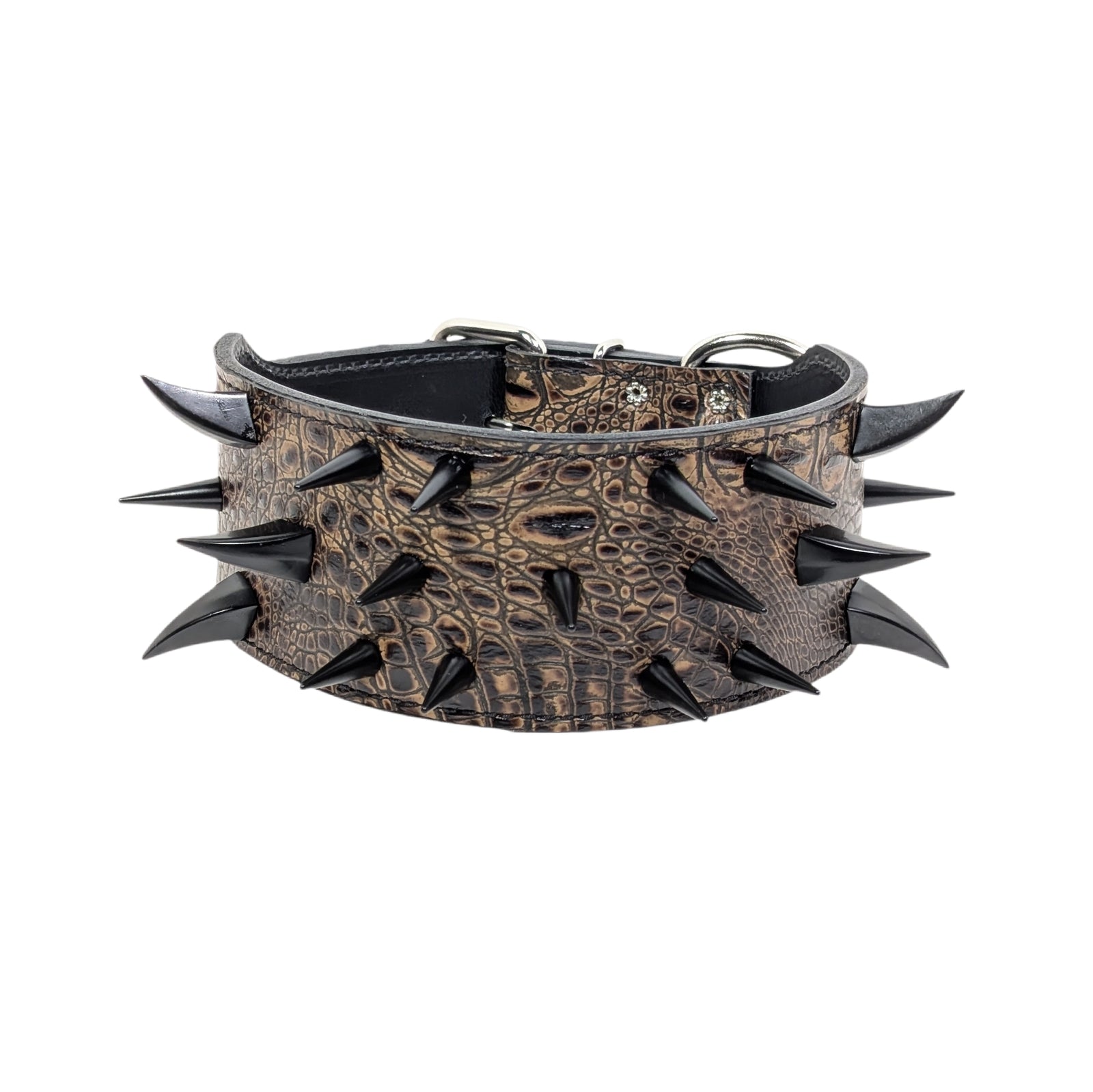 X13 - Collar para perros de cuero con múltiples púas de 3"