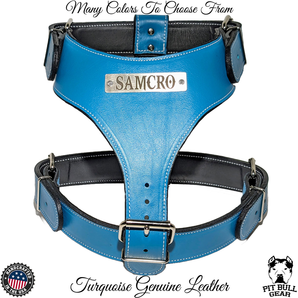 NH4 - Arnés de cuero personalizado para perros 