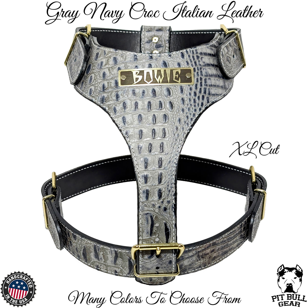 NH4 - Arnés de cuero personalizado para perros 