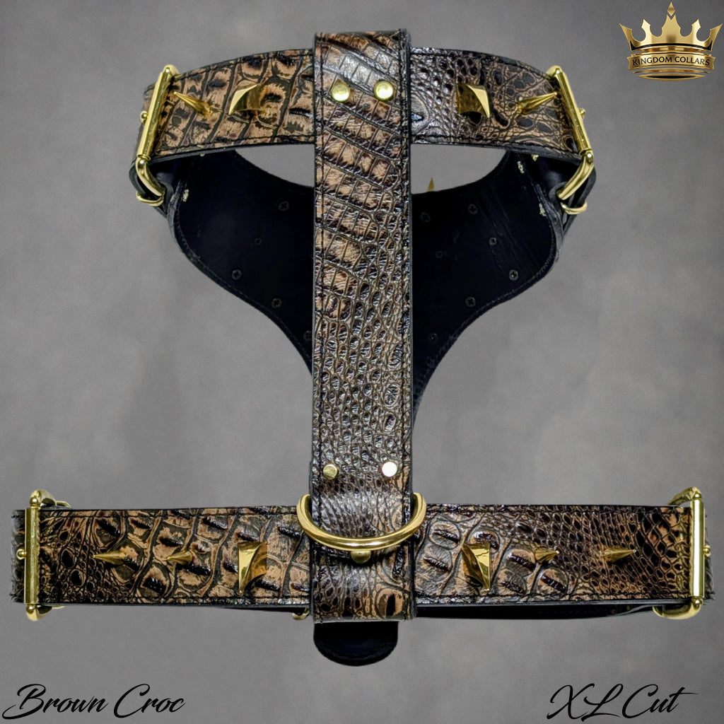 Y81 - Arnés de cuero con pinchos para perros