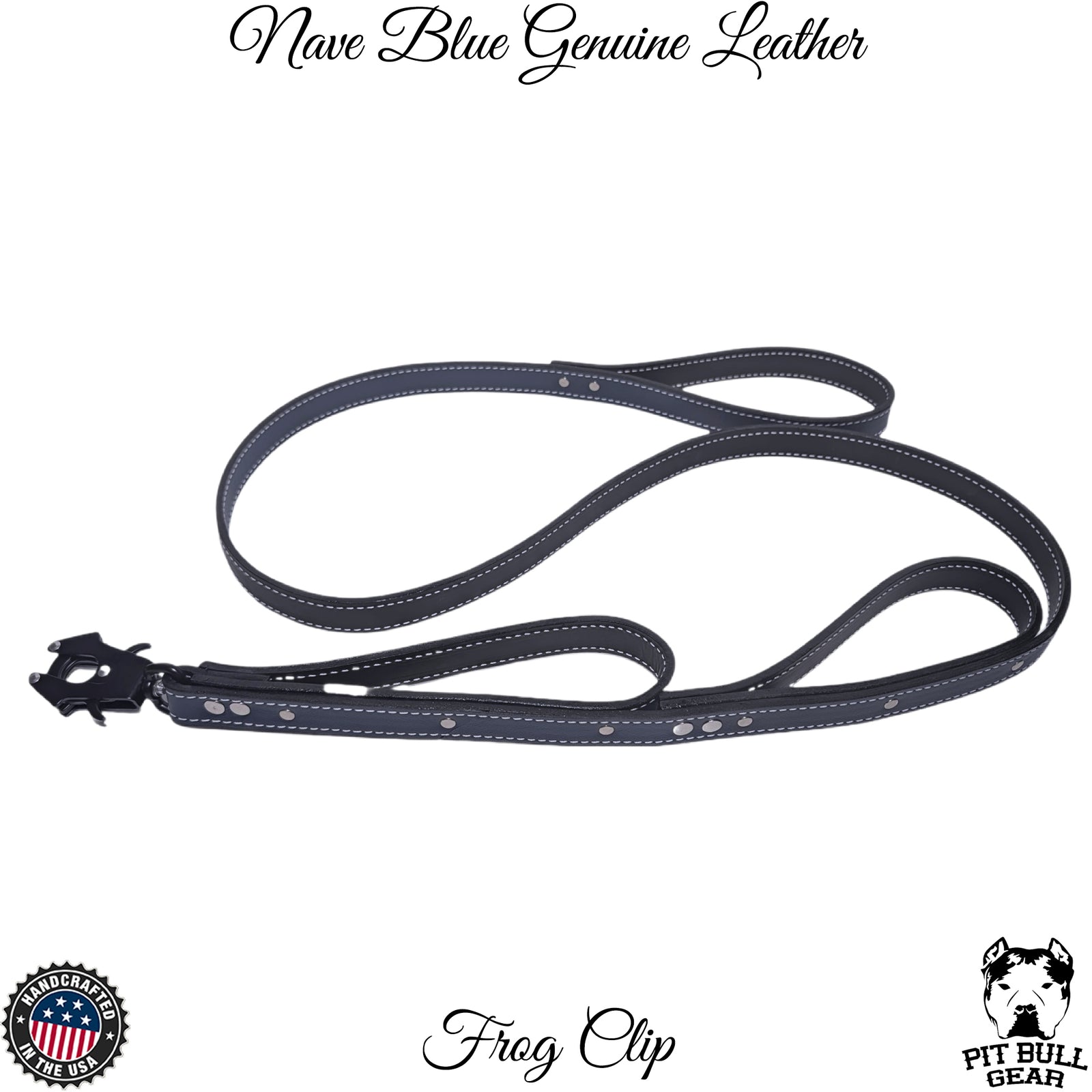 Custom 3-Handle Leather Dog Leash - Heavy Duty