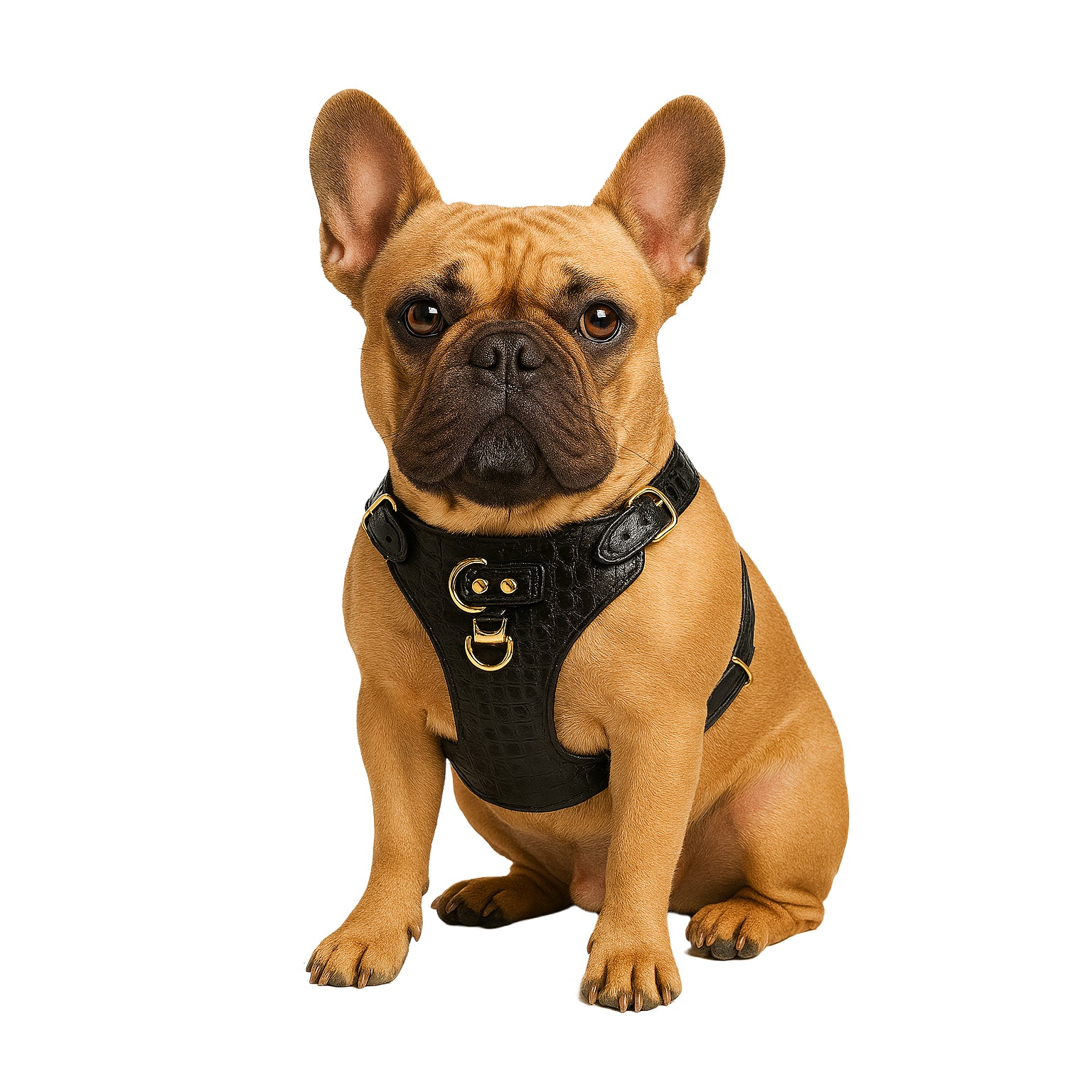FH1 - Arnés de cuero para bulldog francés