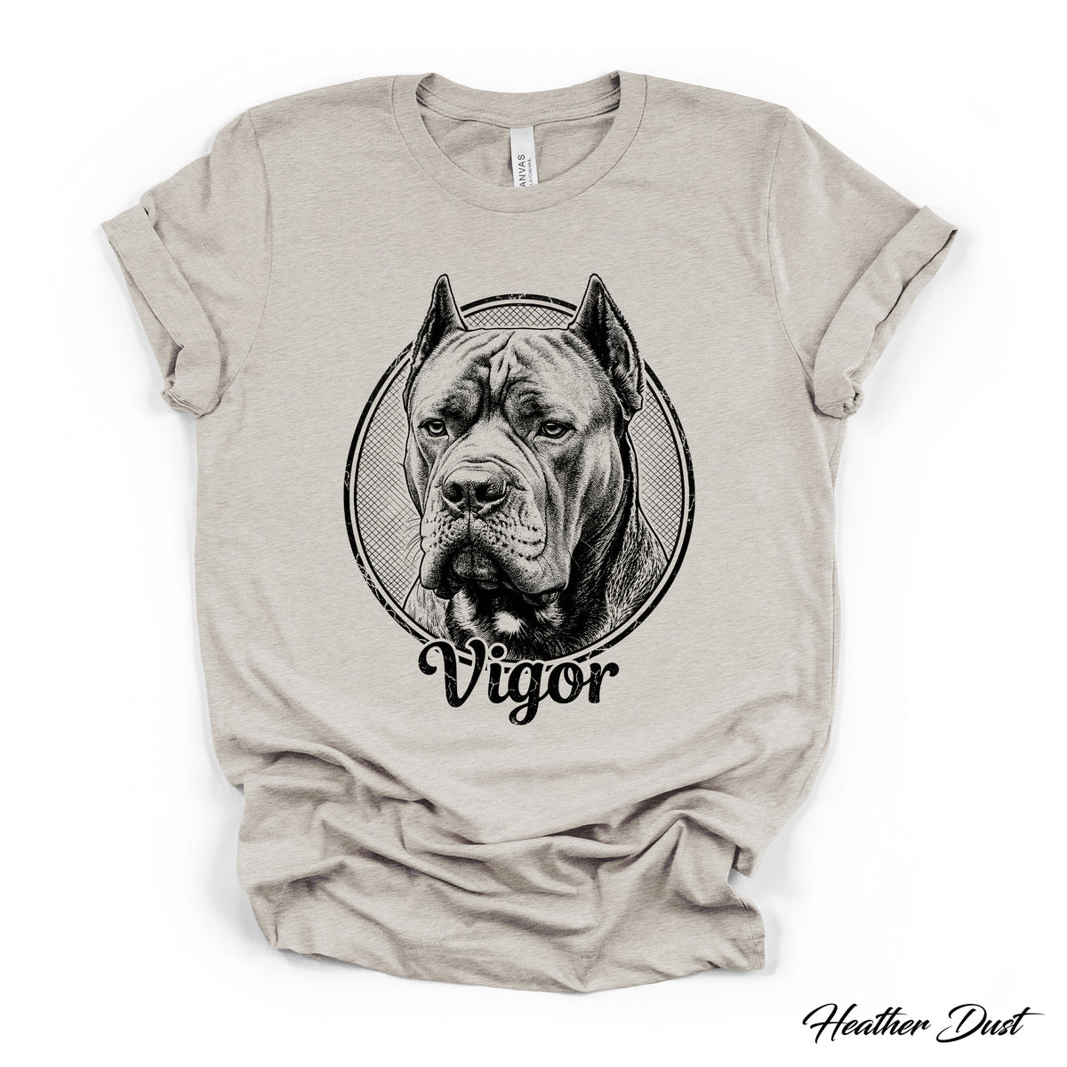 Custom Dog Portrait T-Shirt — Personalized Vintage Engraved Pet Tee