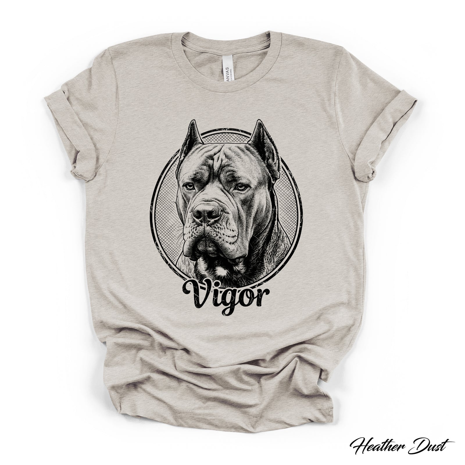 Custom Dog Portrait T-Shirt — Personalized Vintage Engraved Pet Tee