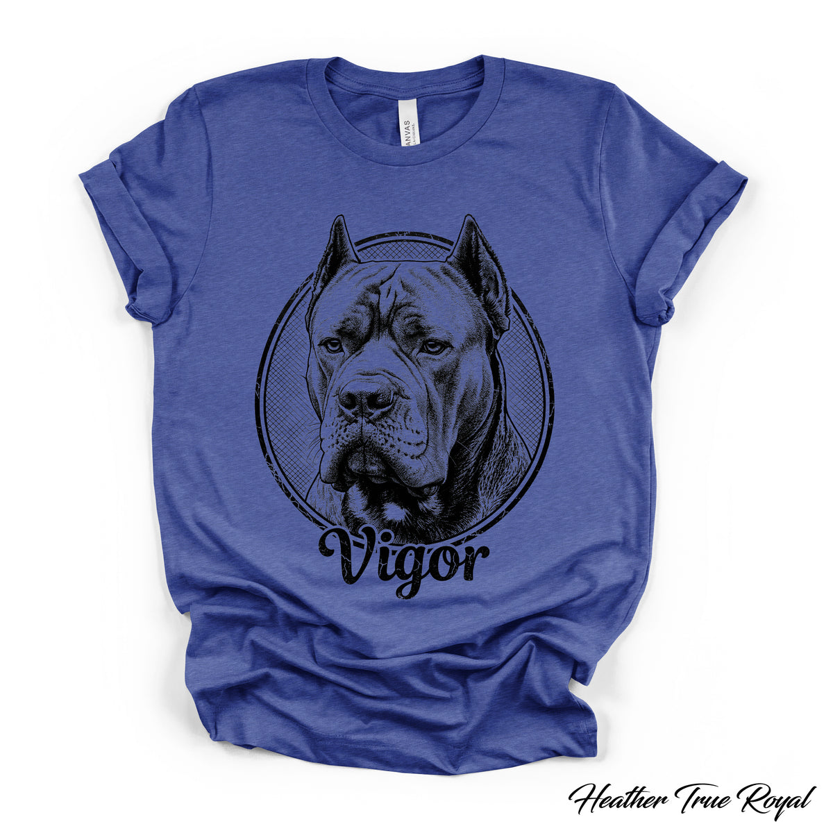 Custom Dog Portrait T-Shirt — Personalized Vintage Engraved Pet Tee