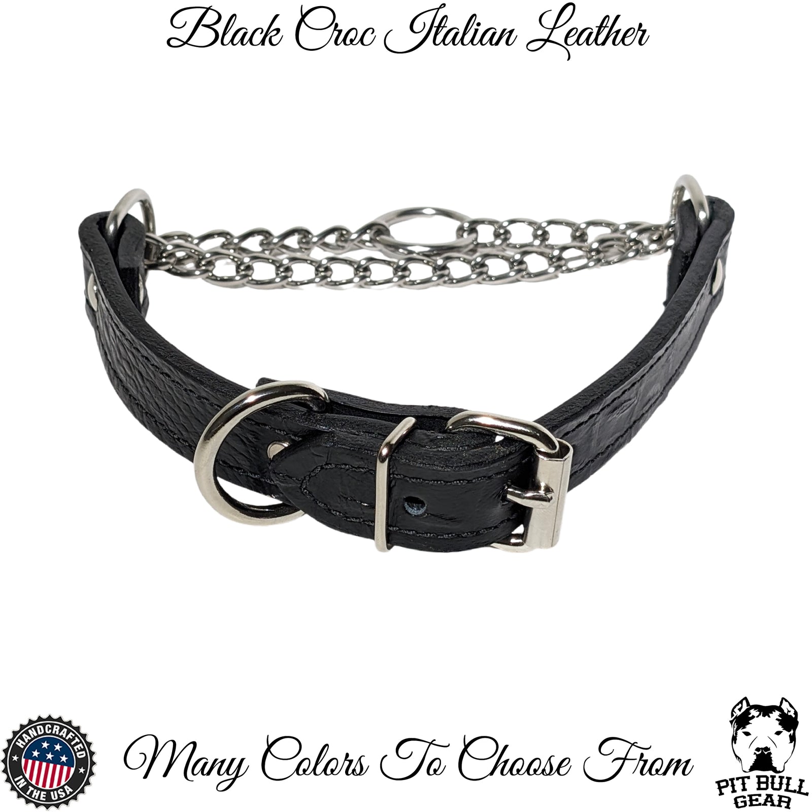 LM1 - 1" Wide Leather Martingale Collar with Buckle