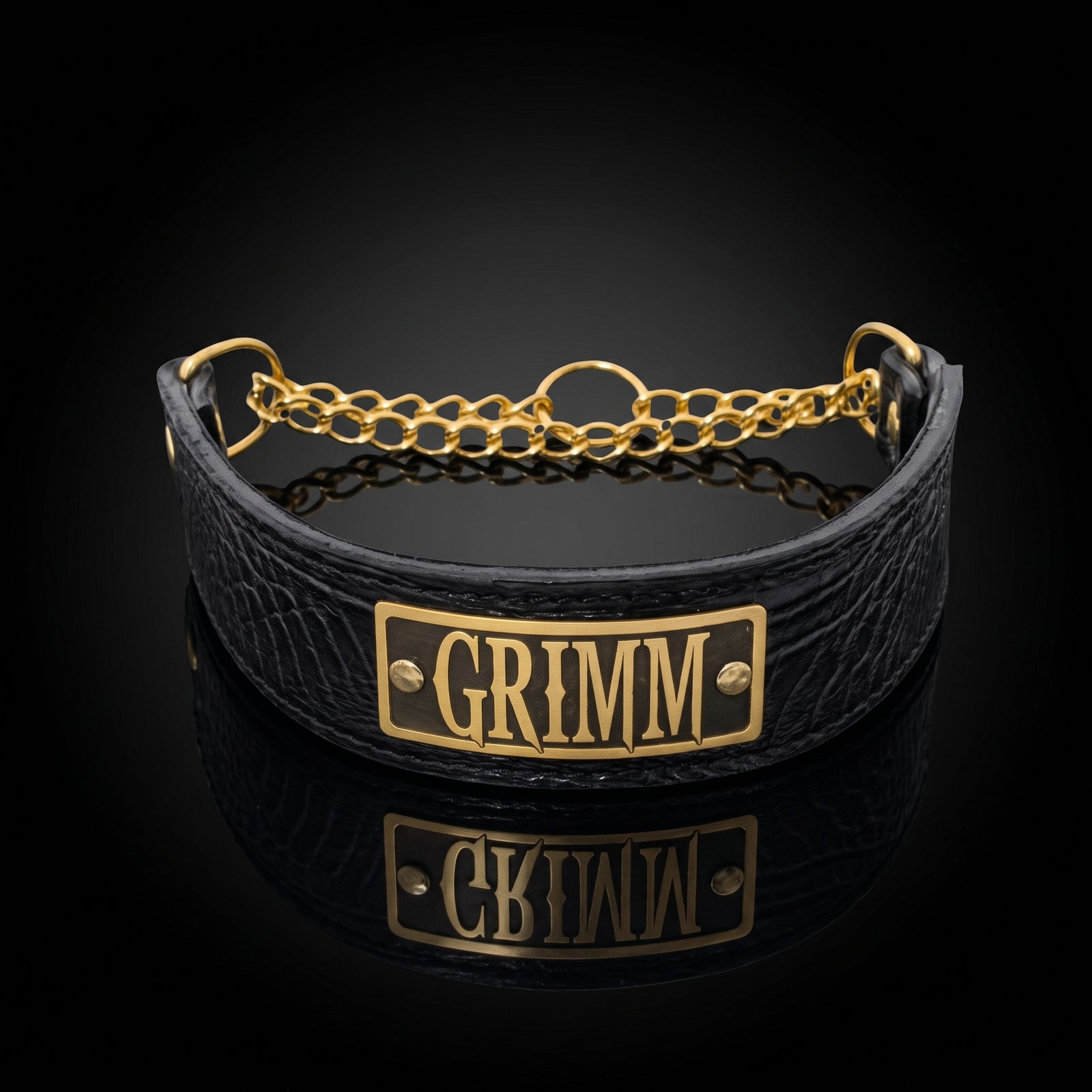 Personalized Italian Leather Martingale Dog Collar, 2" Wide