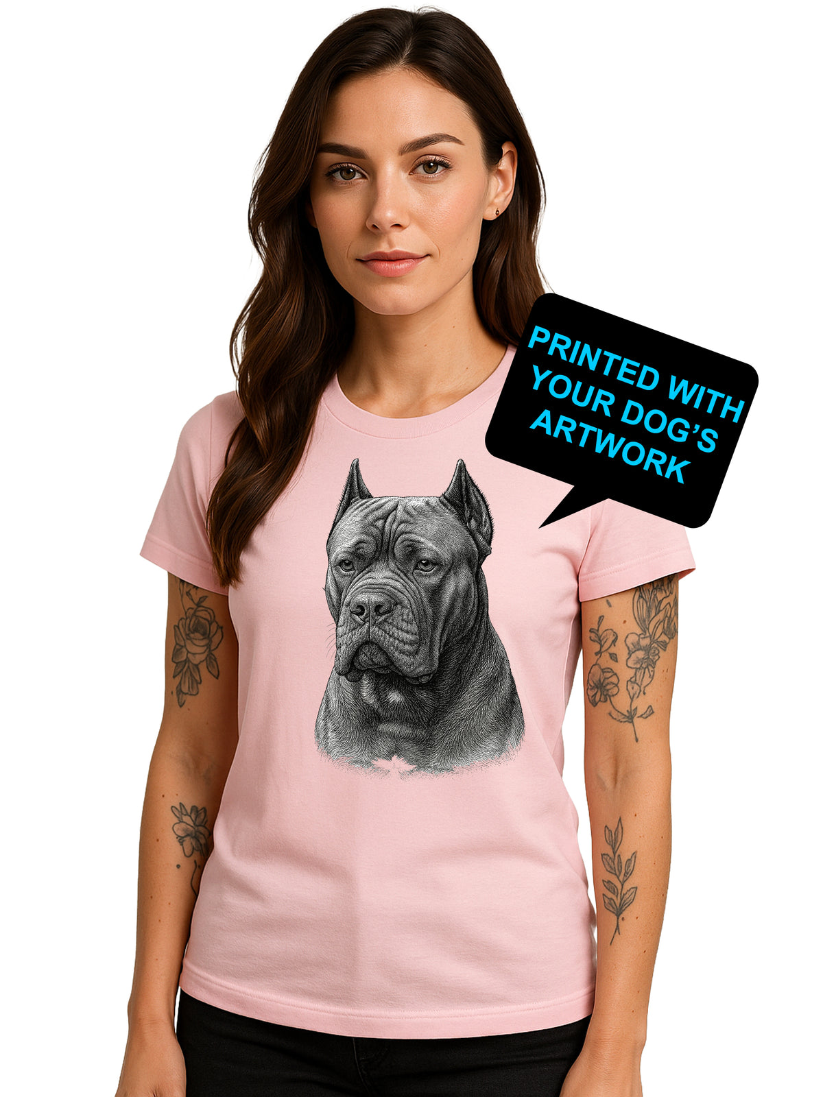 Custom Pen & Ink Dog Portrait T-Shirt | Personalized Pet Art Tee