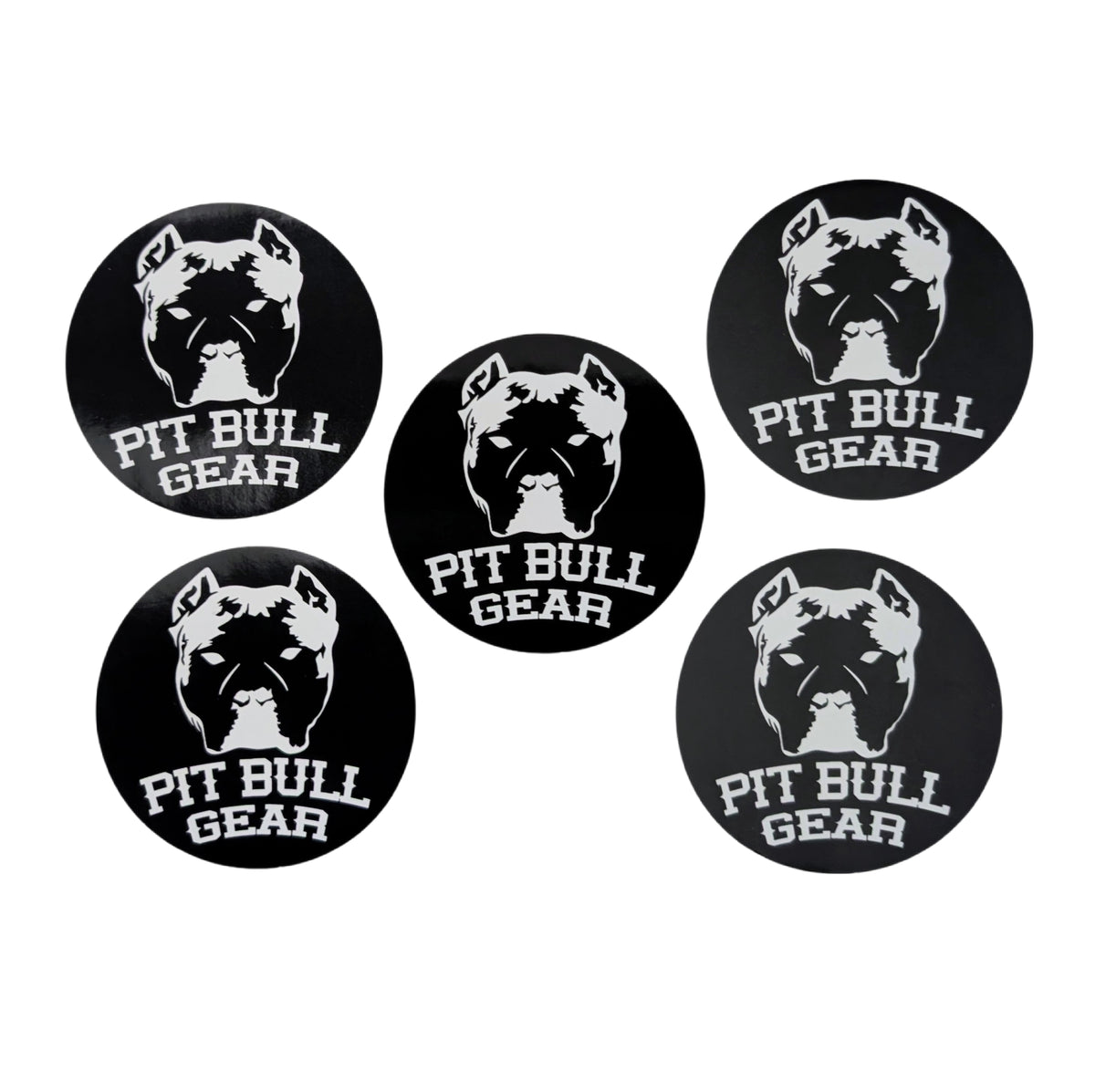 Pit Bull Gear Sticker Pack – 5 Round 3" Stickers