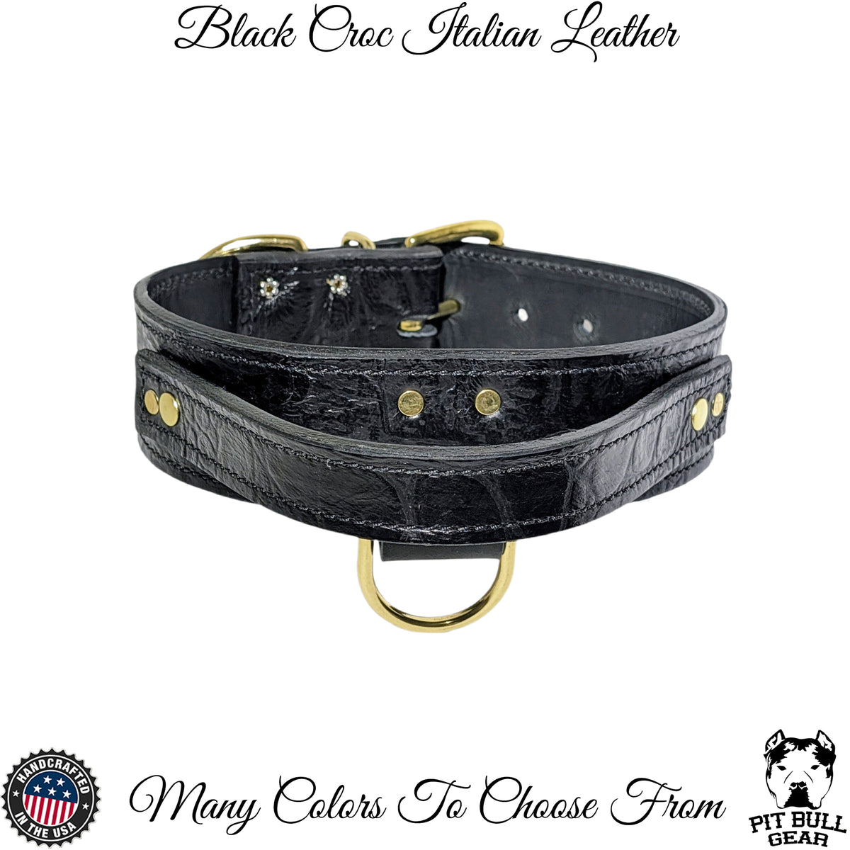 AGT1 - 2" Wide Leather Agitation Dog Collar with Handle
