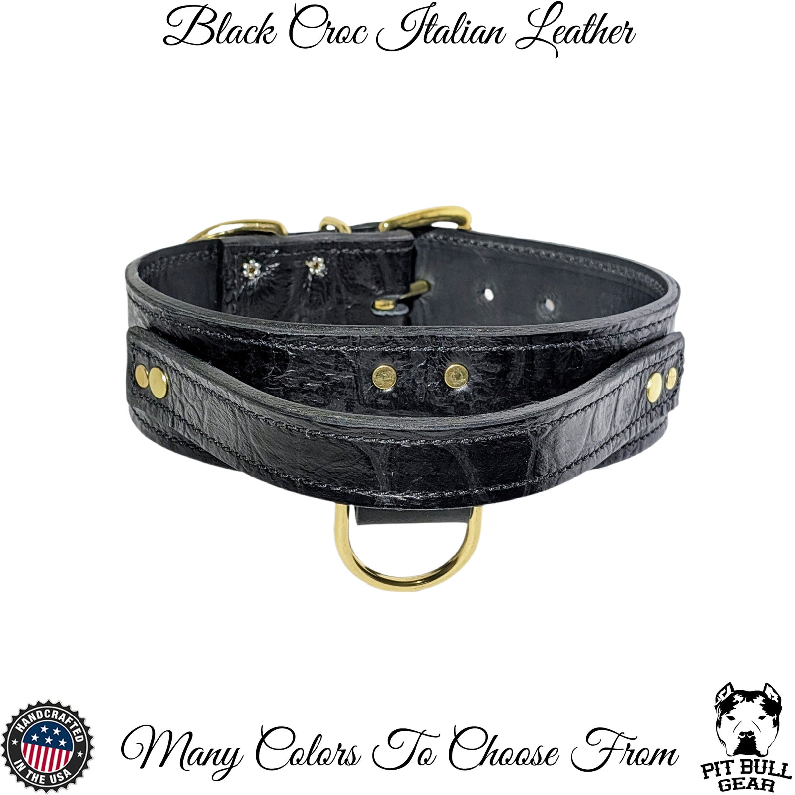 AGT1 - 2" Wide Leather Agitation Dog Collar with Handle