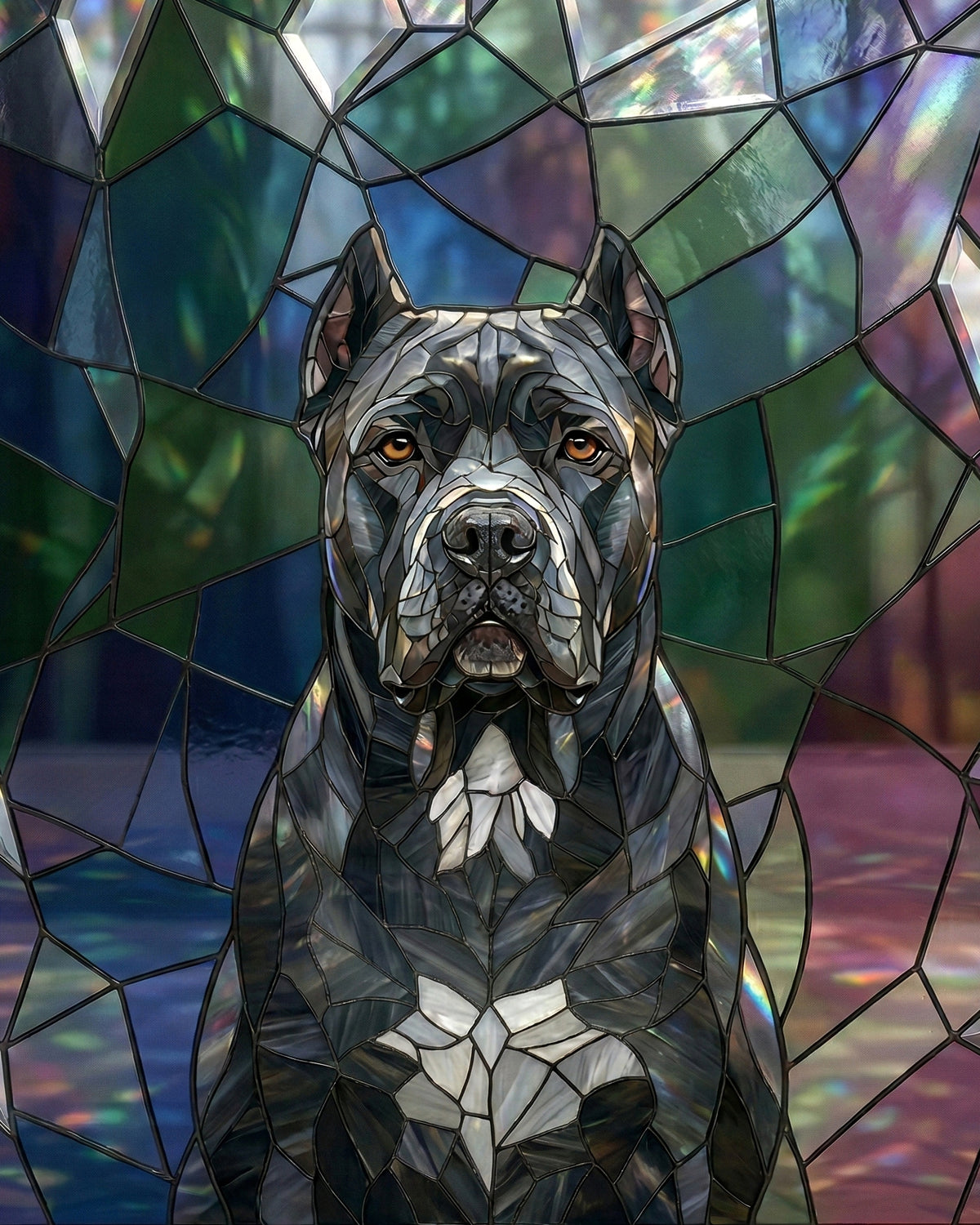 Custom Stained Glass Dog Portrait | Personalized Digital Pet Artwork