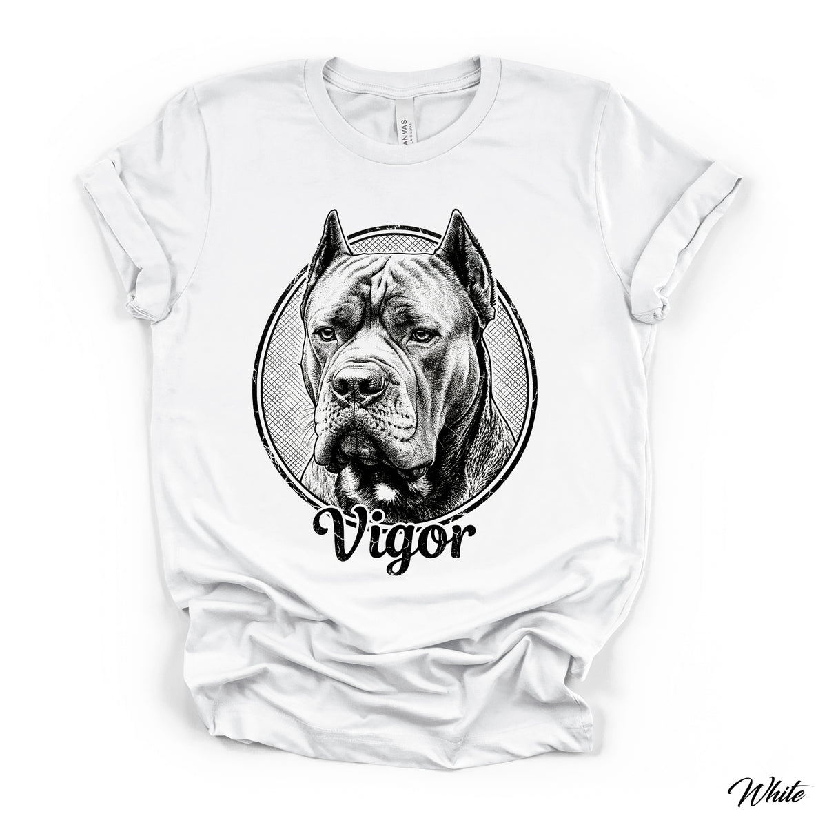 Custom Dog Portrait T-Shirt — Personalized Vintage Engraved Pet Tee