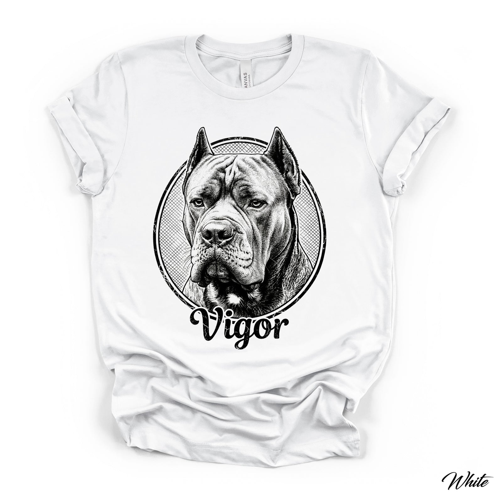 Custom Dog Portrait T-Shirt — Personalized Vintage Engraved Pet Tee
