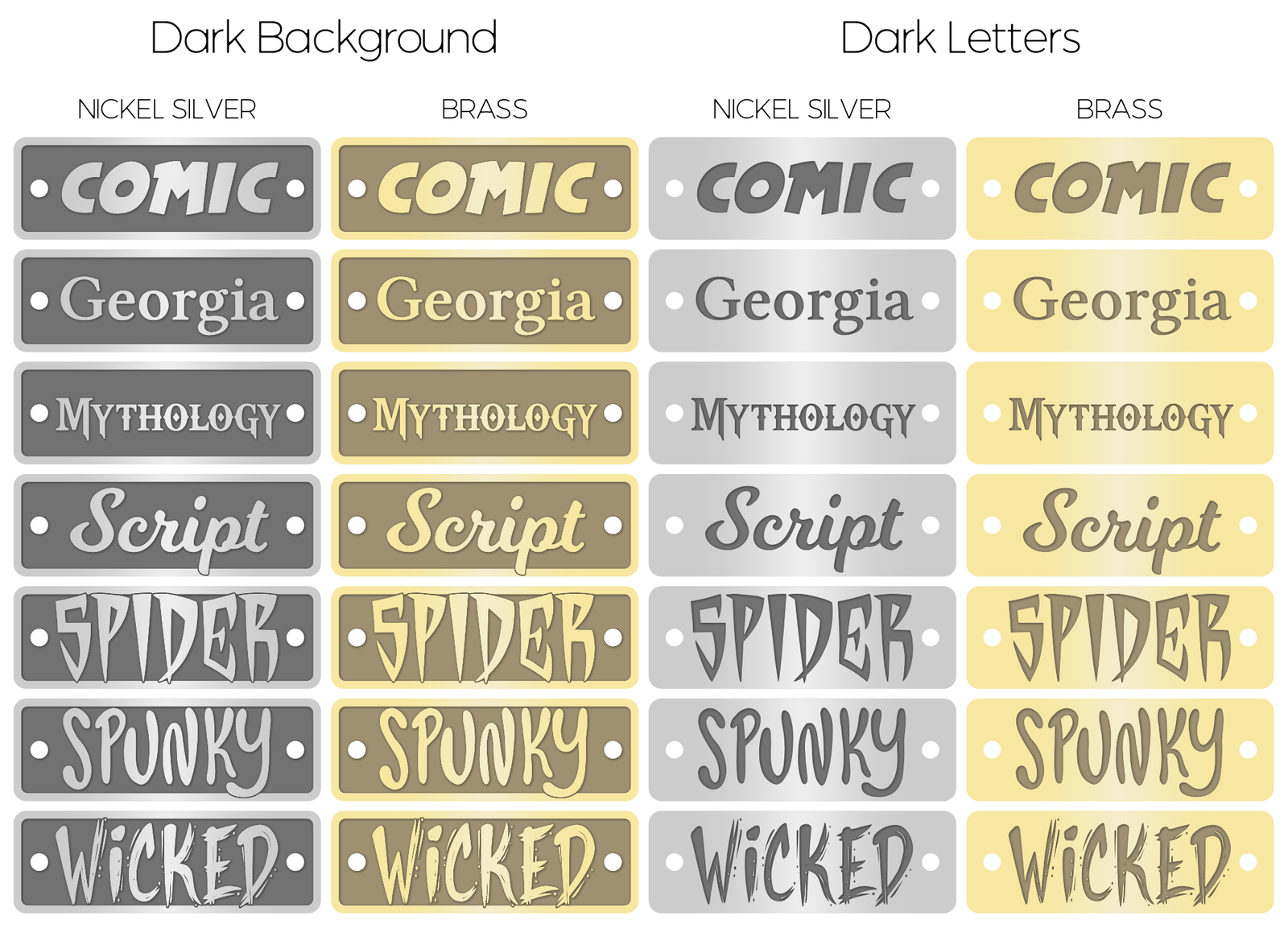 Placas de nombre personalizadas