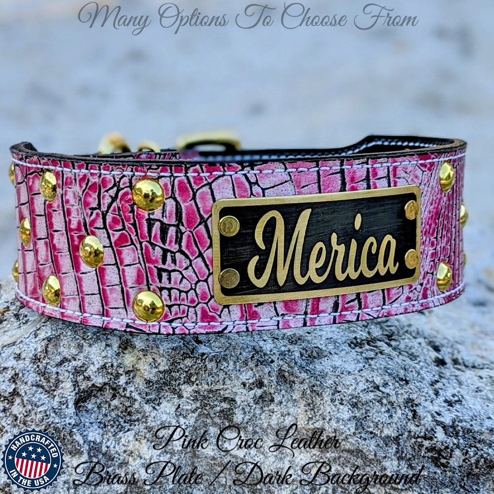 NJ3 - Coleira cravejada personalizada de 2 1/2"