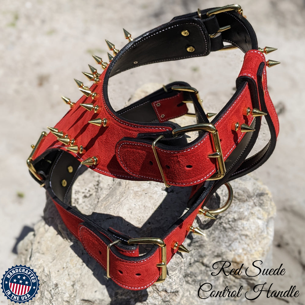 Arnés de cuero con pinchos para perros Arnés resistente para perros - Y05 